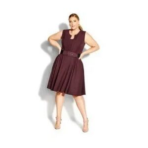 NWT City Chic Dress Vintage Veronica Bordeaux Small nwt